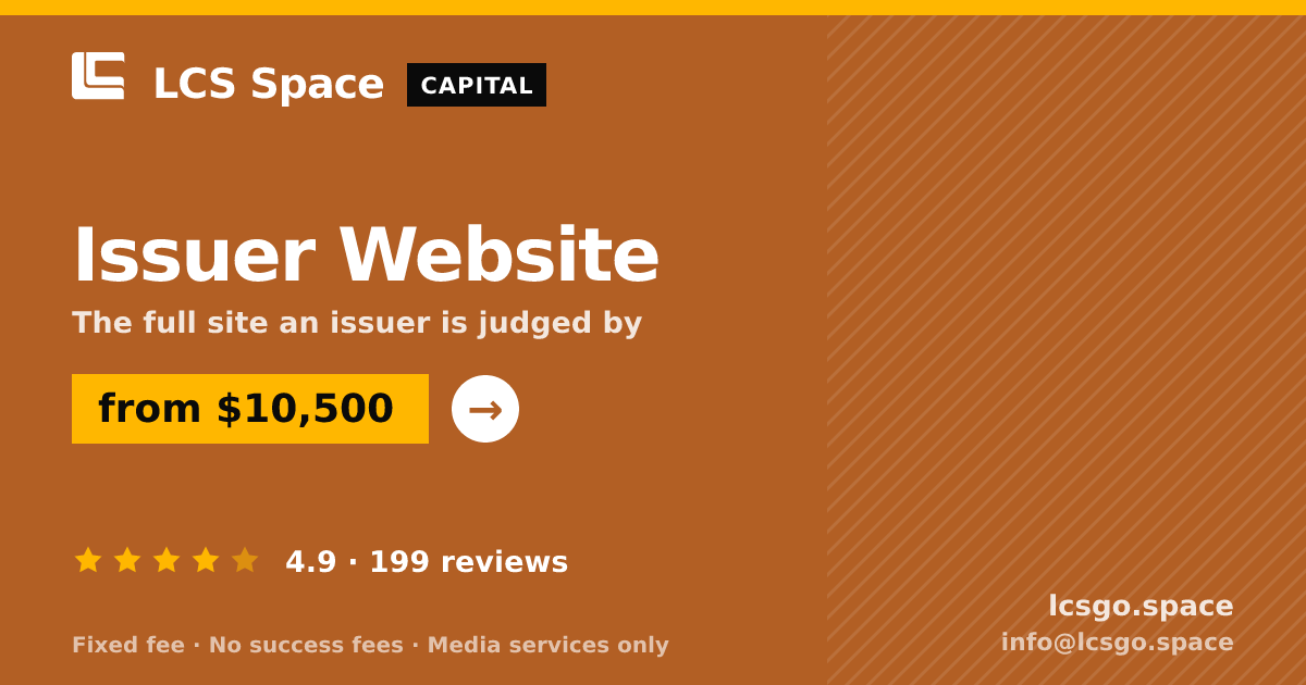 Issuer Website — from $10,500, rated 4.9/5 across 199 reviews. LCS Space.